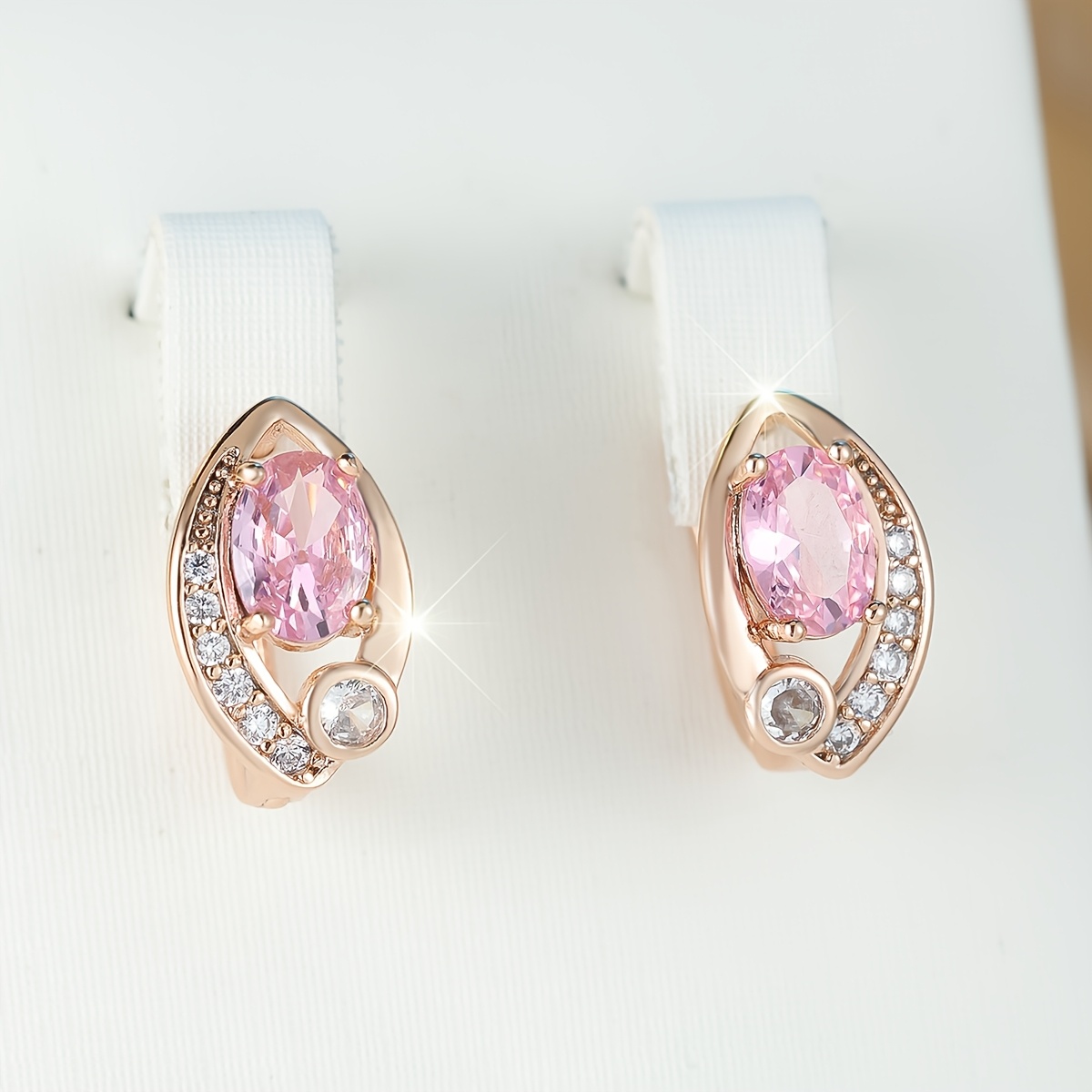 Cubic Zirconia Double Layer Willow Leaf Ear Clips